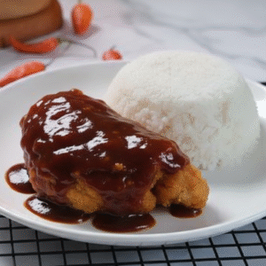 Ayam Celup Saos BBQ + Nasi