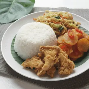 Nasi Rames + Jamur Crispy