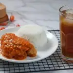 Paket Ayam Celup Saos Pedas + Nasi + Es Teh