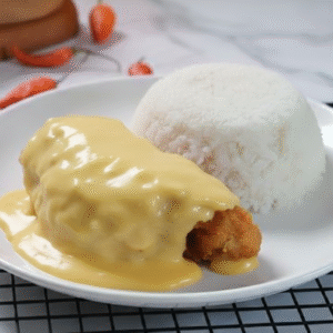 Ayam Celup Saos Keju + Nasi
