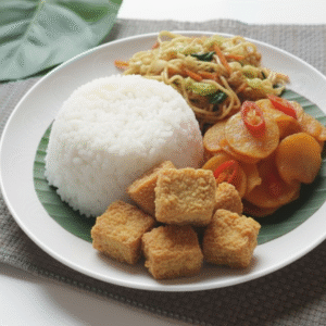 Nasi Rames + Tahu Crispy