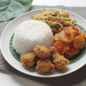 Nasi Rames + Ayam Crispy